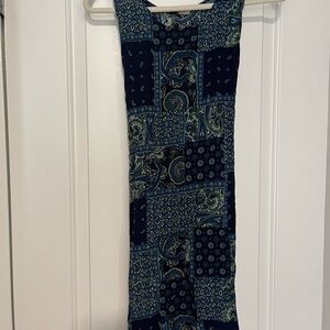 Blue and Green Paisley Patchwork Dress